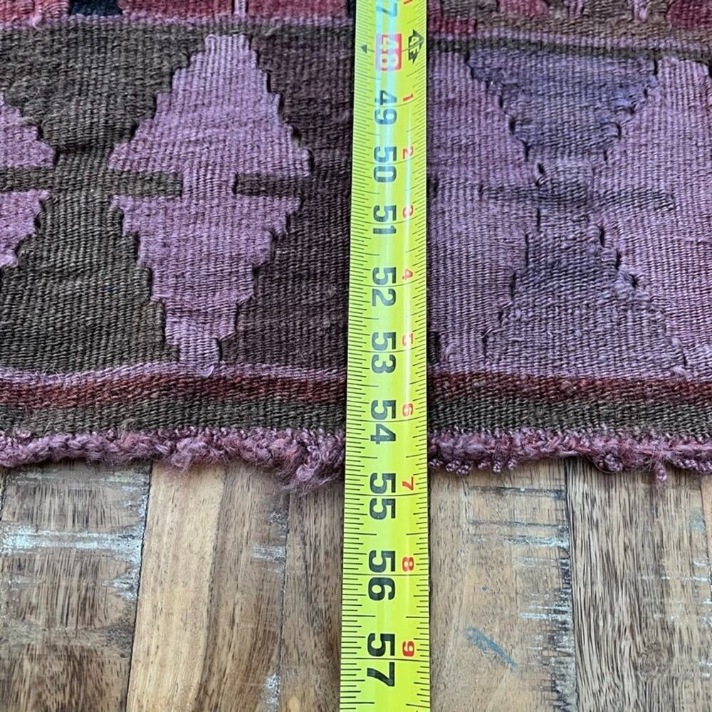 Vintage Turkish Flat Woven Rug Home Decor Wool Kilim 55x36" - Picture 4 of 9